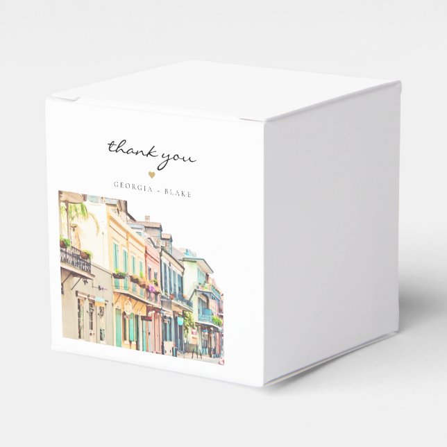 NOLA New Orleans Bourbon Street Mardi Gras Favour Box (Front Side)