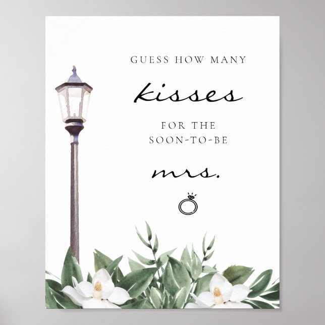 NOLA New Orleans Guess How Many Kisses Bridal Sign (Front)