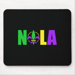 Nola New Orleans Louisiana 504 Fleur-de-lis Mardi Mouse Pad