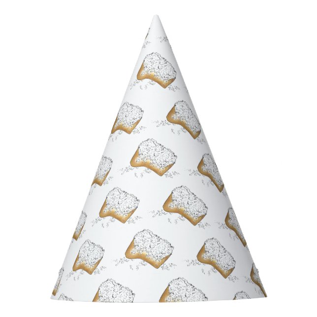 NOLA New Orleans Louisiana LA Beignet Pastry Party Hat (Front)