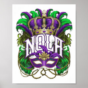 Nola New Orleans Mardi Gras 2025 Mardi Gras Mens W Poster