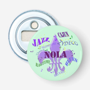 NOLA New Orleans Music (green) Bottle Opener