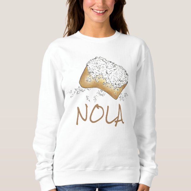 NOLA New Orleans Sugary Beignet Pastry Sweatshirt (Front)