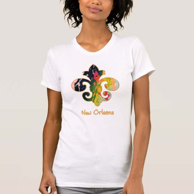 NOLA Painted Fleur de lis (1) T-Shirt (Front)