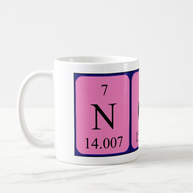 Nola periodic table name mug (Left)