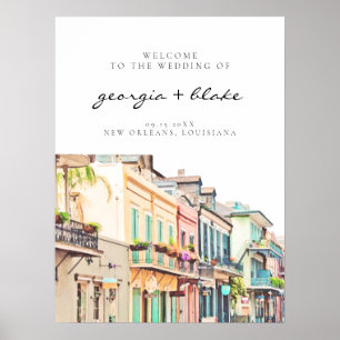 NOLA Watercolor New Orleans Wedding Welcome Sign