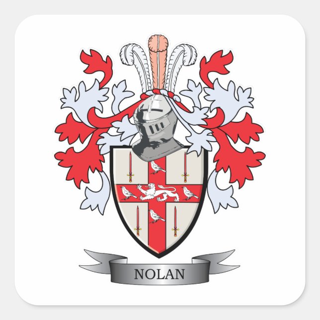 Nolan Coat of Arms Square Sticker (Front)