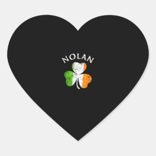 Nolan Name Gift - Lucky Irish Pride T-Shirt Heart Sticker
