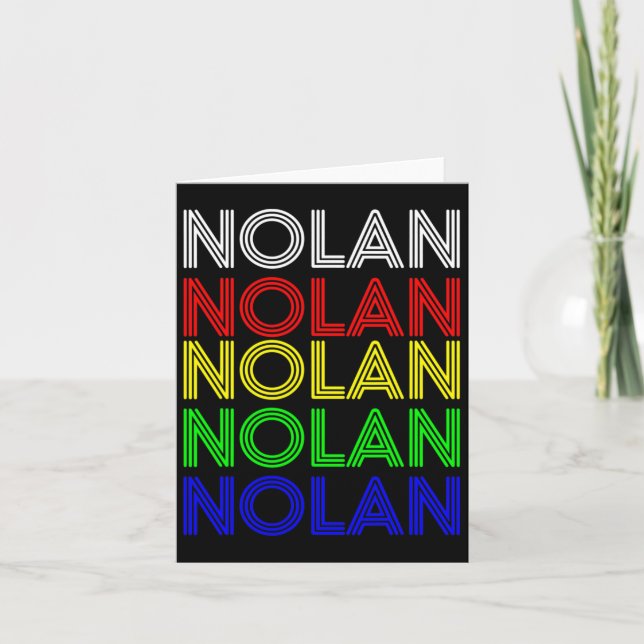 Nolan Personalised First Name Retro Vintage Style  Card (Front)