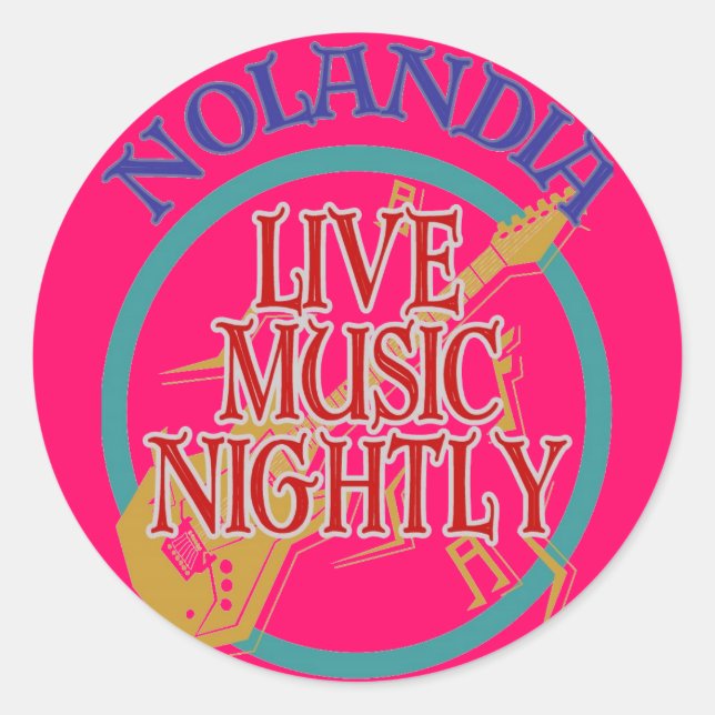 Nolandia Live Music Classic Round Sticker (Front)