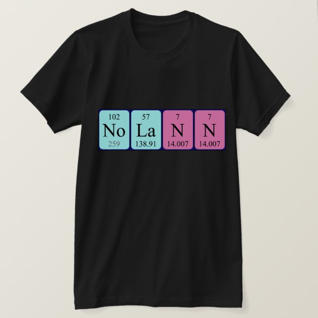 Nolann periodic table name shirt (Design Front)