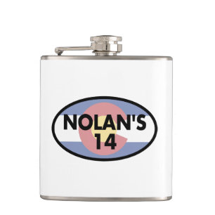 Nolan's 14 Colorado Flag Oval Hip Flask