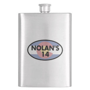 Nolan's 14 Colorado Flag Oval Hip Flask