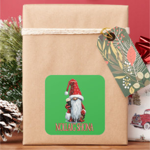 Nollaig Shona Gnome Holding A Glass Of Irish Dry Square Sticker