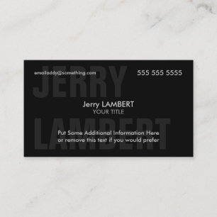 Nom Propre Black Business Card