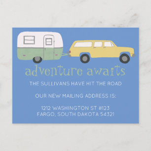 NOMAD New Mailing Address ADVENTURE AWAITS RV Postcard