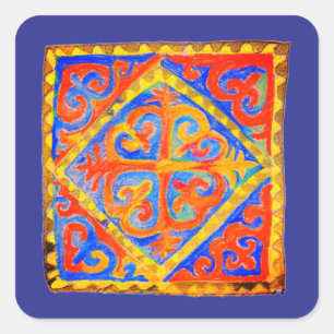 Nomadic art square sticker