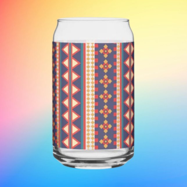 Nomadic Threads | Aztec Pattern Can Glass (Creator Uploaded)