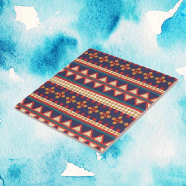 Nomadic Threads | Aztec Pattern Ceramic Tile (Creator Uploaded)