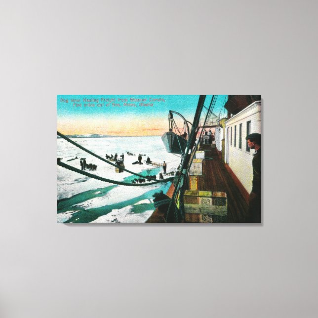 Nome, Alaska Steamer Corwin Unloading Freight Canvas Print (Front)