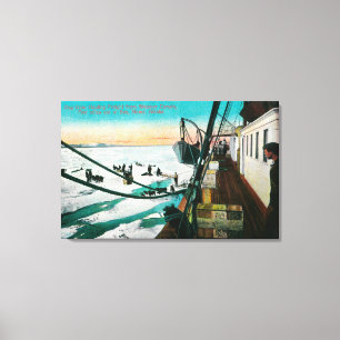 Nome, Alaska Steamer Corwin Unloading Freight Canvas Print