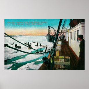 Nome, Alaska Steamer Corwin Unloading Freight Poster