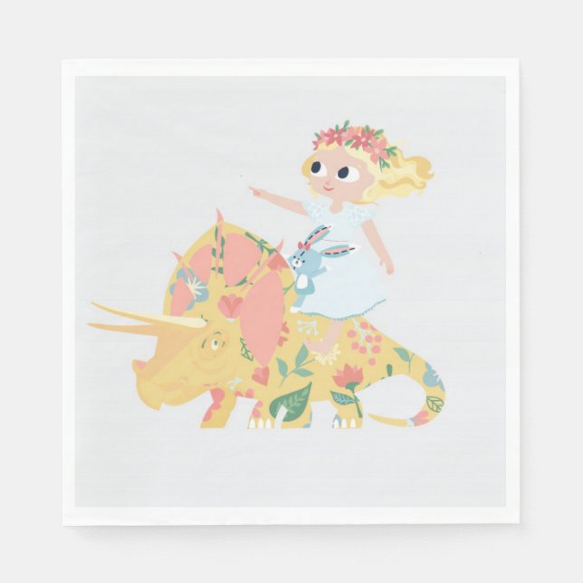 Nomi & Brave Ride Triceratops Napkin (Front)