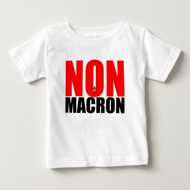 NON à MACRON baby white tee (Front)