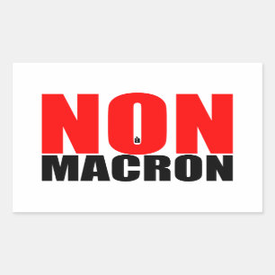 NON à MACRON Sticker rectangulaire