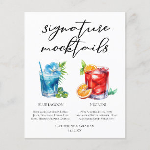 Non-Alcoholic Blue Lagoon Negroni Mocktail Menu