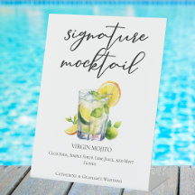 Non-Alcoholic Mojito Wedding Signature Mocktail
