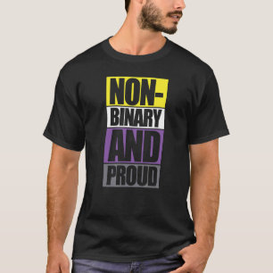 Non Binary And Proud Genderqueer Nonbinary Lgbtqia T-Shirt