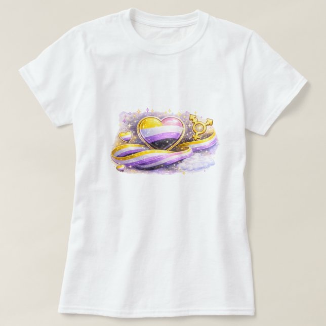 Non-Binary Flag Aesthetic Pride T-Shirt (Design Front)