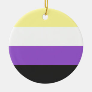 Non-Binary Flag Ceramic Tree Decoration