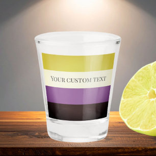 Non-binary flag custom text drinks shot glass