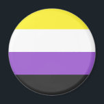 Non-Binary Flag Magnet<br><div class="desc">Non-Binary Flag, non-Binary, non binary, enby, nonbinary, pride, flag, agender, genderless, gender, pangender, bigender</div>