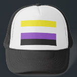 Non-Binary Flag Trucker Hat<br><div class="desc">Non-Binary Flag, non-Binary, non binary, enby, nonbinary, pride, flag, agender, genderless, gender, pangender, bigender</div>