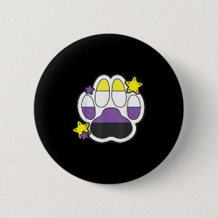 Non Binary Furry Paw Lgbtq Month Gay Rights Pride  6 Cm Round Badge