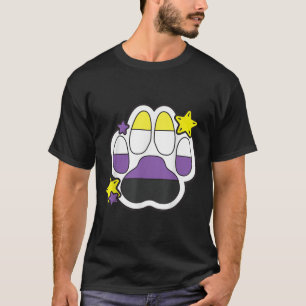 Non Binary Furry Paw Lgbtq Month Gay Rights Pride T-Shirt
