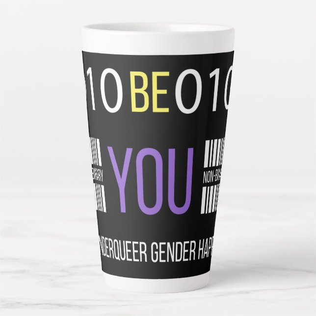Non Binary Genderqueer Happy  Latte Mug (Front)