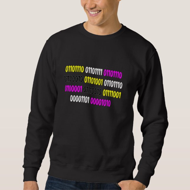 Non Binary In Binary  Flag Colours Sweatshirt (Front)