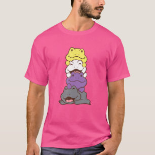 Non Binary Kawaii Frog Anime Art Cute Lgbtq T-Shirt