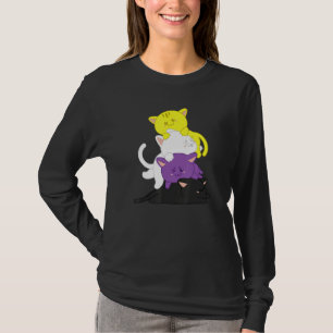 Non Binary  Non Binary Cat Lgbt Agender Supporter T-Shirt