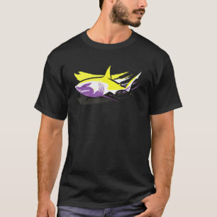 Non Binary Non Binary Shark Lgbt Agender Supporte T-Shirt