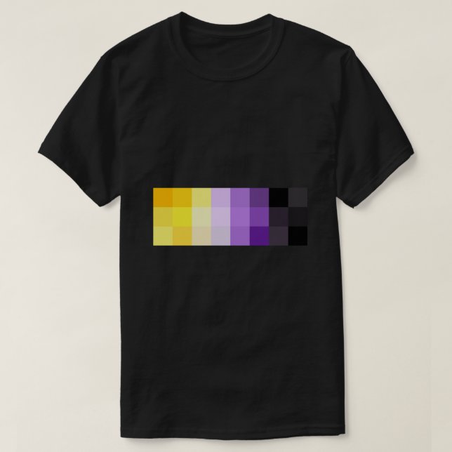 Non-Binary Pixel Sticker Sticker T-Shirt (Design Front)