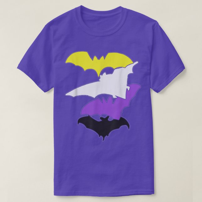 Non Binary Pride Bat Funny LGBTQ Proud Nonbinary F T-Shirt (Design Front)