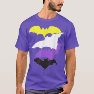 Non Binary Pride Bat Funny LGBTQ Proud Nonbinary F T-Shirt