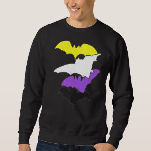 Non Binary Pride Bat Lgbtq Proud Nonbinary Flag C Sweatshirt