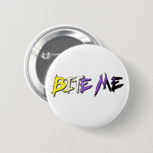 Non-Binary Pride Bite Me 6 Cm Round Badge