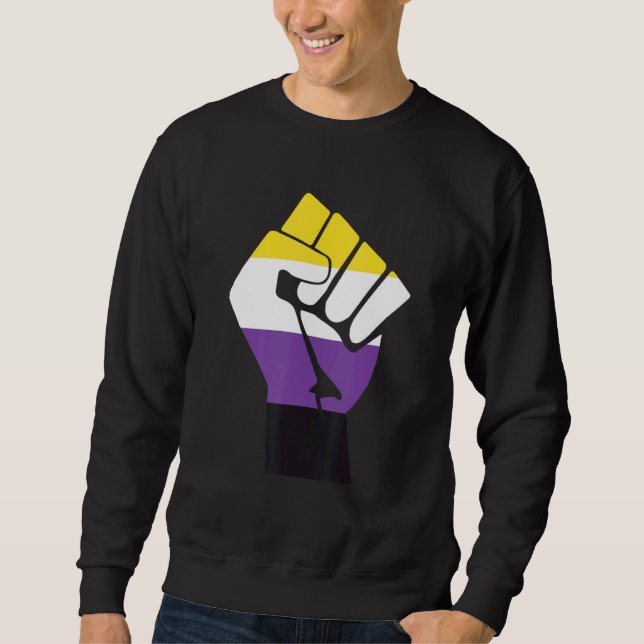 Non Binary Pride Flag Awareness Equality 1 Sweatshirt (Front)